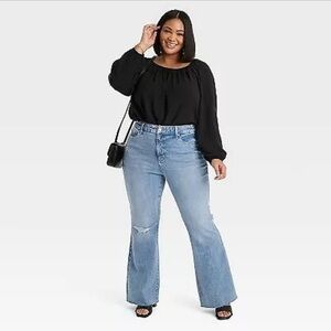 Women's High-Rise Flare Jeans - Ava & Viv Medium Wash size  24